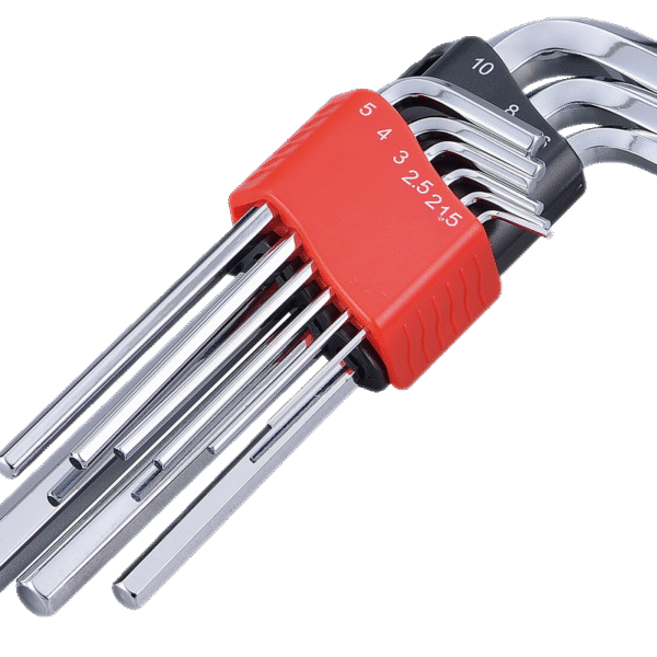9PC MID-LENGTH HEX KEY - CHROMED