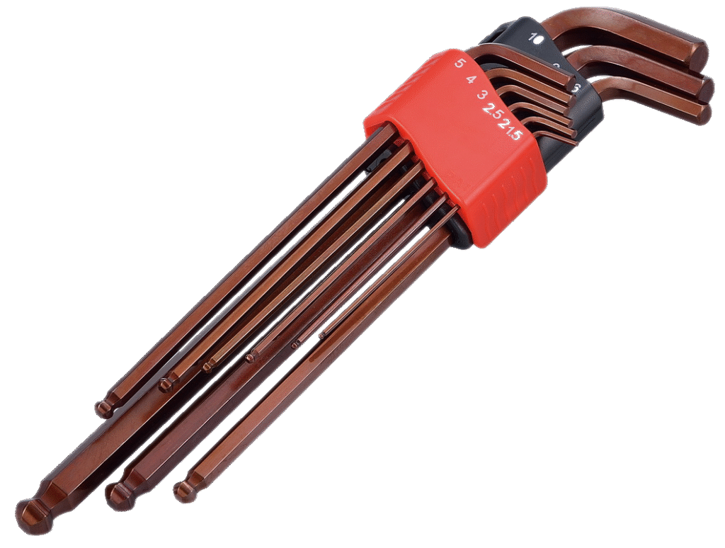 9PC LONG HEX BALL-END KEY – BROWN