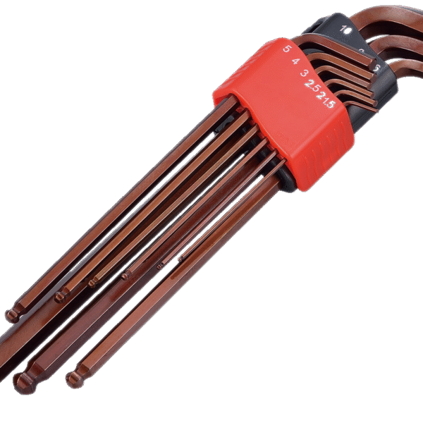9PC LONG HEX BALL-END KEY - BROWN