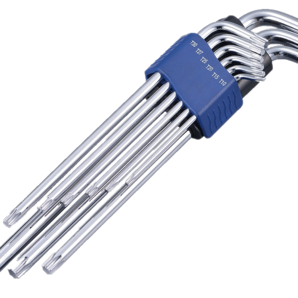 9PC LONG TORX KEY SET CHROMED