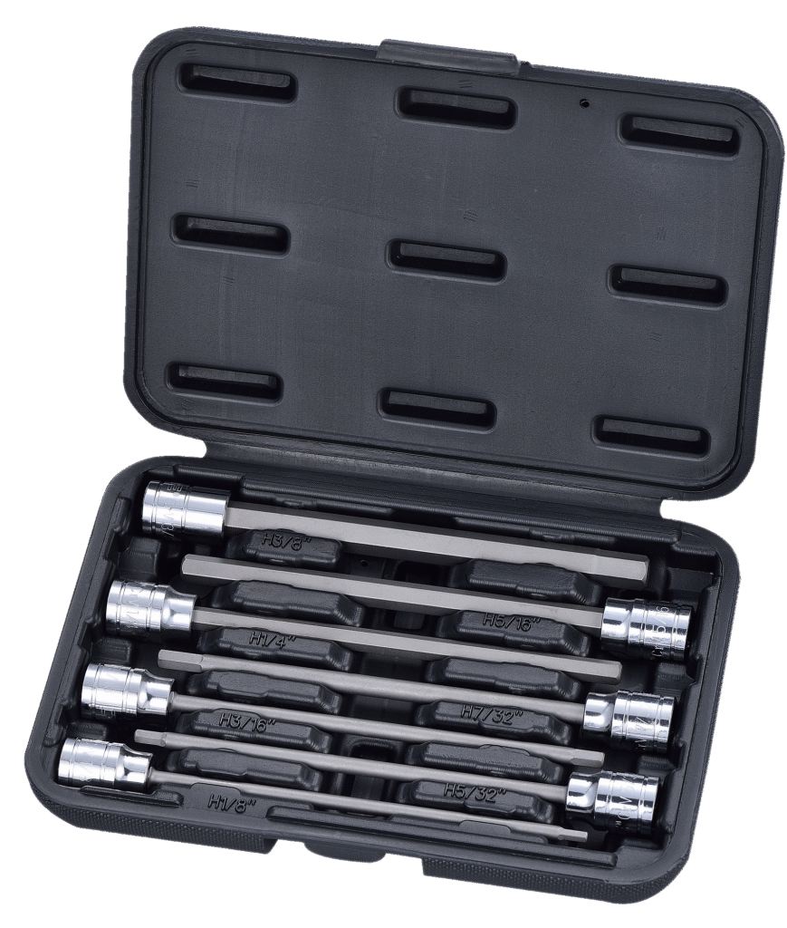 7PC 3/8″ DRIVE LONG REACH HEX BIT SOCKET – SAE