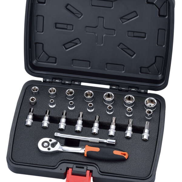 24PC 1/4" DRIVE RATCHET SOCKET & BIT SET - METRIC