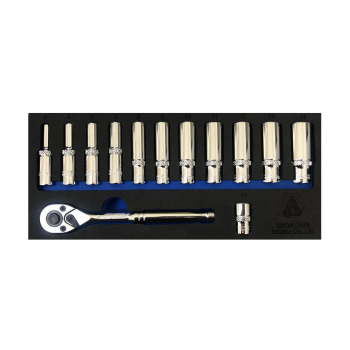 13PC 1/4" DRIVE RATCHET DEEP SOCKET SET - METRIC