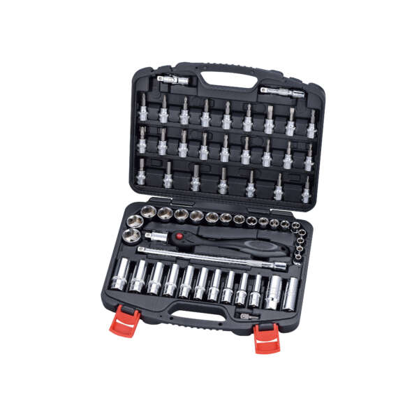 61PC 3/8" DRIVE RATCHET SOCKET & BIT SET - METRIC