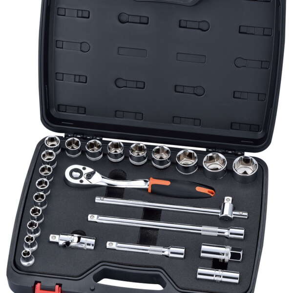 24PC 1/2" DRIVE RATCHET SOCKET SET - METRIC