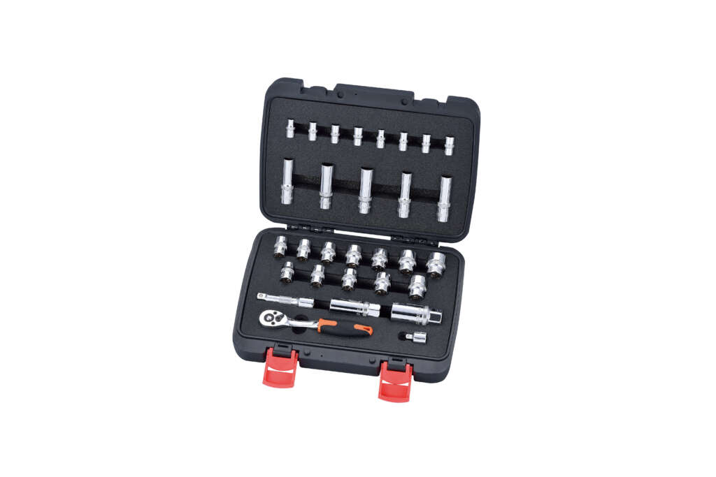 30PC 1/4″ & 3/8″ DRIVE SOCKET SET – METRIC & SAE(de translation)