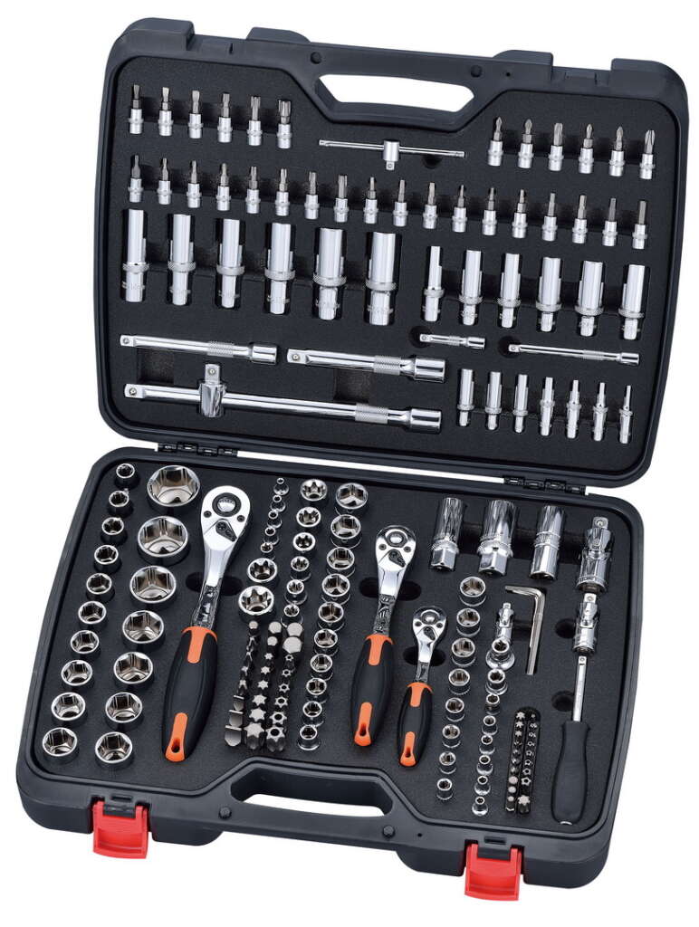 171PC 1/4, 3/8″ & 1/2″ DRIVE RATCHET SOCKET & BIT SET – METRIC